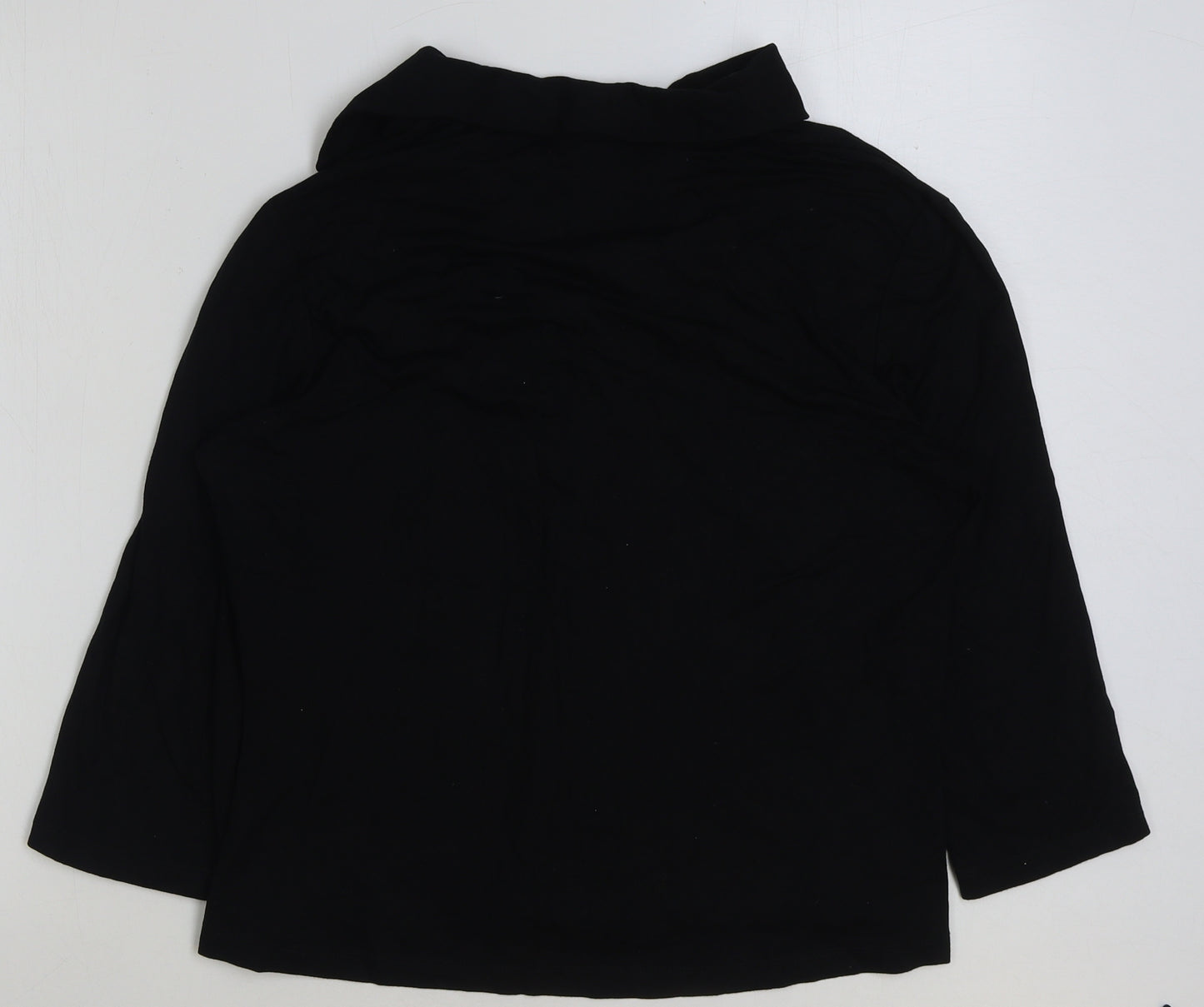 Jessica Reid Womens Black Viscose Basic T-Shirt Size 18 Collared