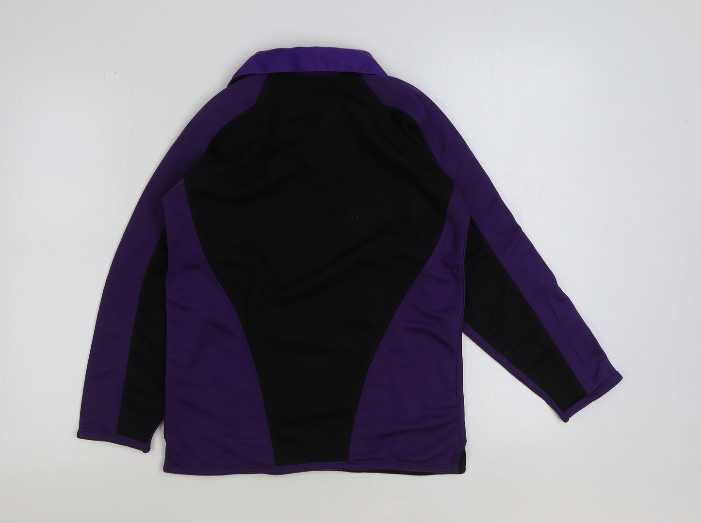 smartsportswear Girls Black Colourblock Polyester Basic T-Shirt Size L Collared Pullover