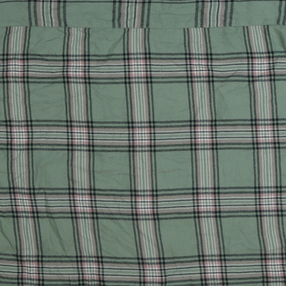 Primark Womens Green Check Polyester Basic Button-Up Size 12 Collared