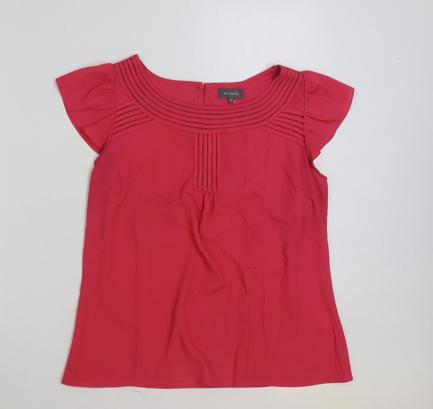 Matalan Womens Pink Polyester Basic Blouse Size 16 Round Neck