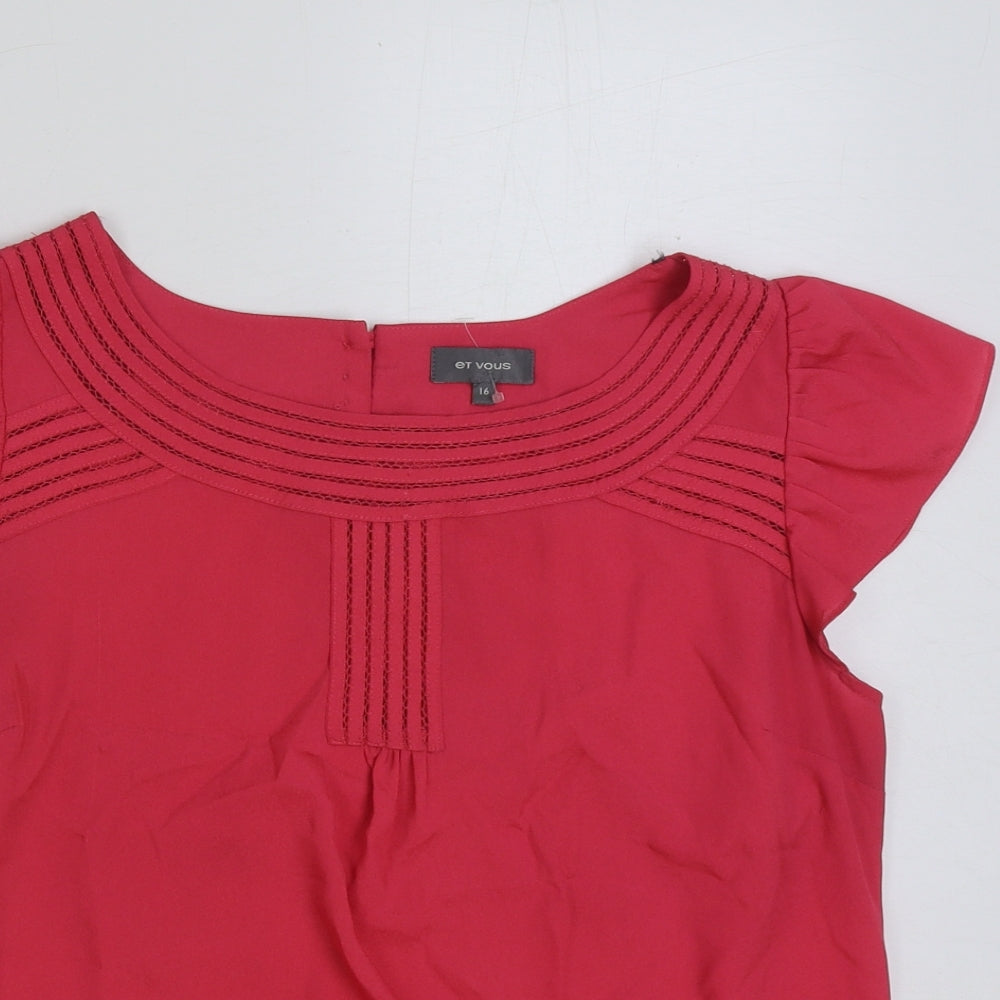 Matalan Womens Pink Polyester Basic Blouse Size 16 Round Neck