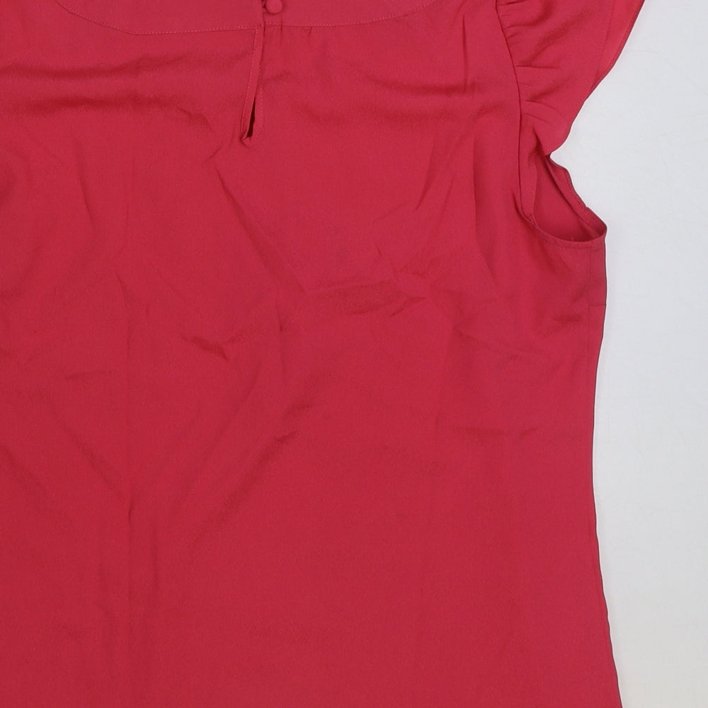 Matalan Womens Pink Polyester Basic Blouse Size 16 Round Neck