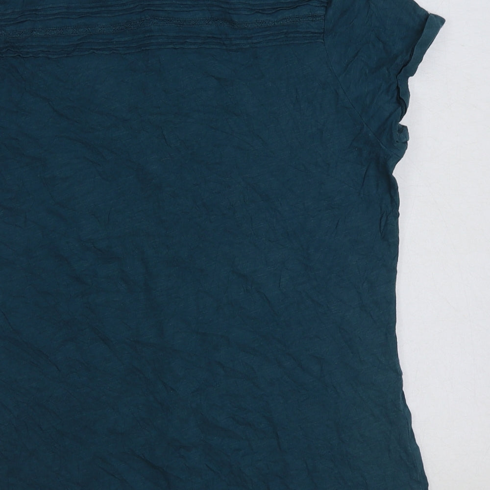 White Stuff Womens Blue Cotton Basic Button-Up Size 14 Collared