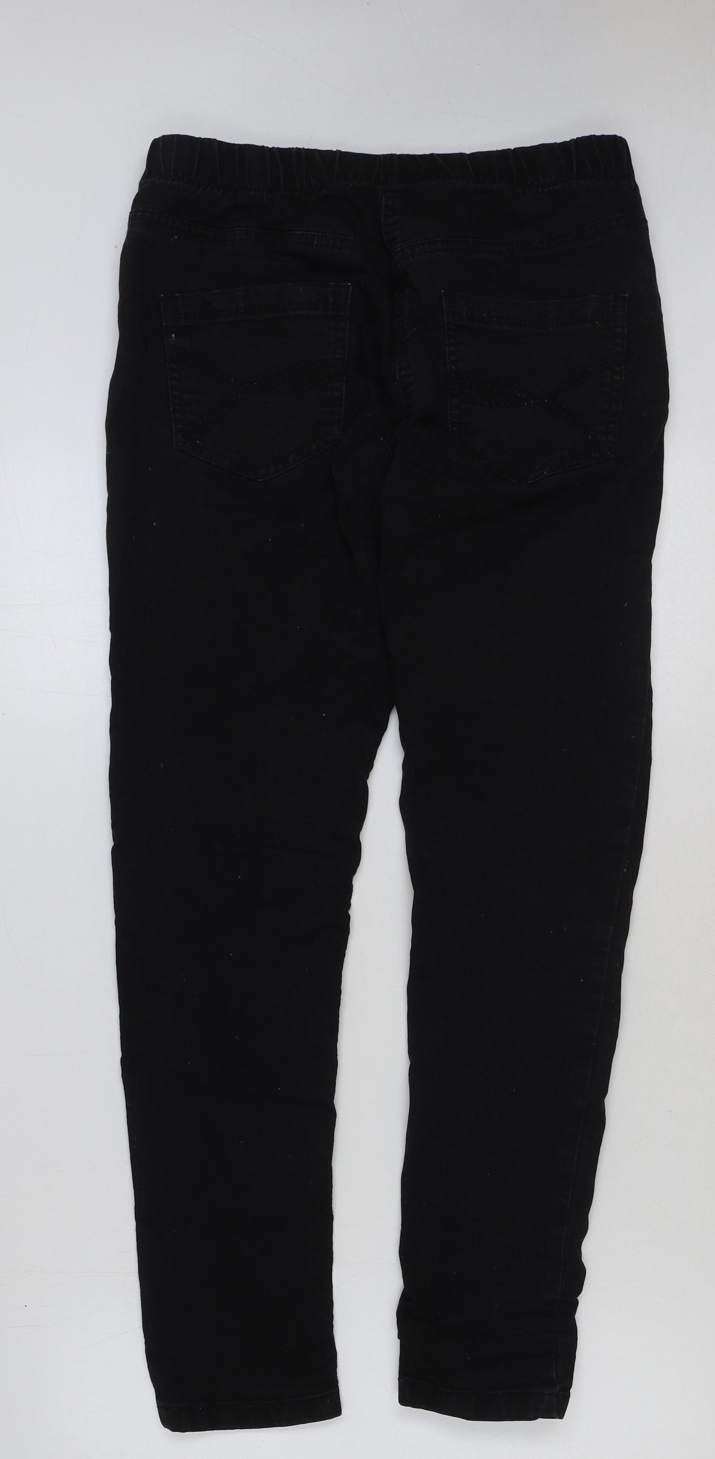 TU Womens Black Cotton Jegging Jeans Size 14 L29 in Regular