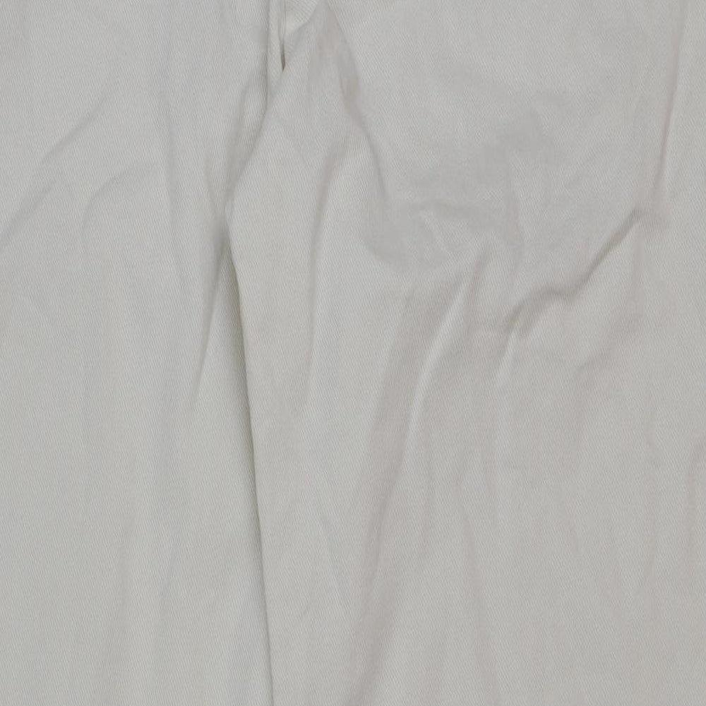 Zara Womens Beige Cotton Wide-Leg Jeans Size L L30 in Regular Button