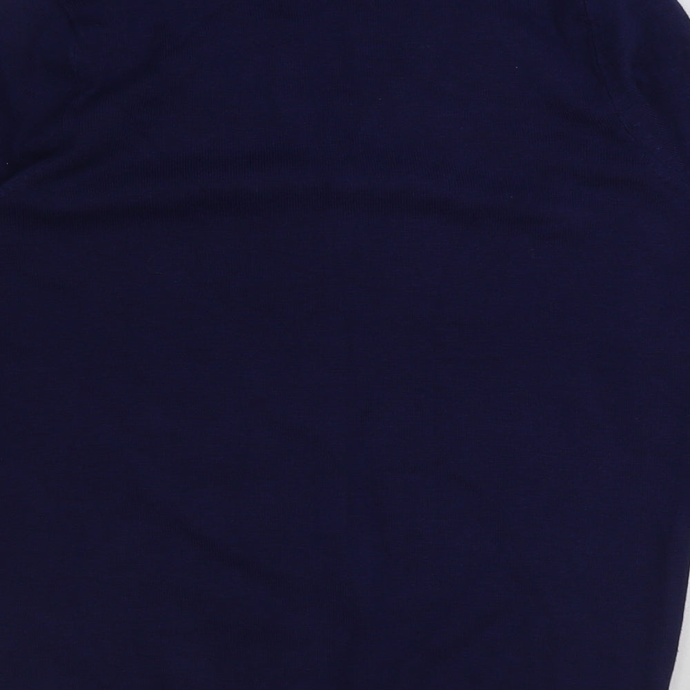 BHS Womens Blue V-Neck Viscose Cardigan Jumper Size 10