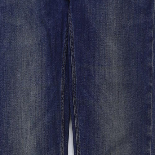 Preworn Womens Blue Cotton Skinny Jeans Size 12 L31 in Regular Button