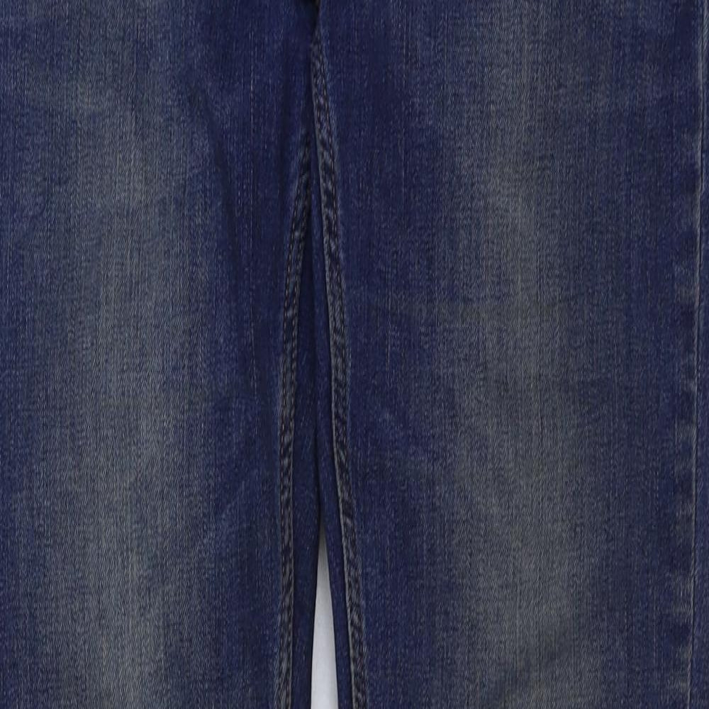 Preworn Womens Blue Cotton Skinny Jeans Size 12 L31 in Regular Button