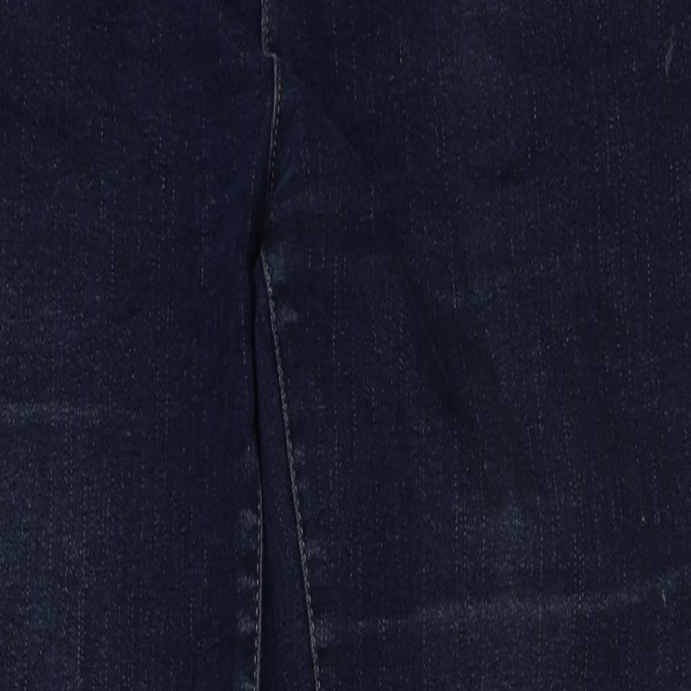 Marks and Spencer Womens Blue Cotton Straight Jeans Size 16 L30 in Regular Button
