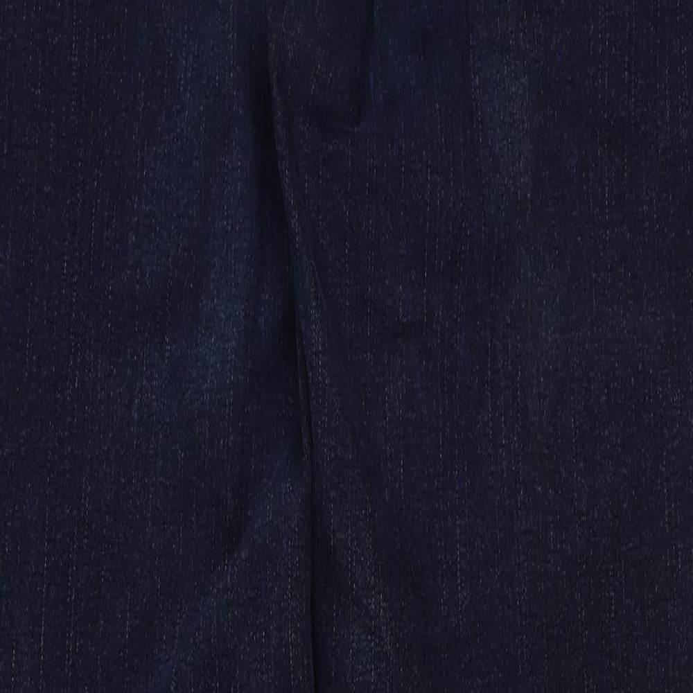 Marks and Spencer Womens Blue Cotton Straight Jeans Size 16 L30 in Regular Button
