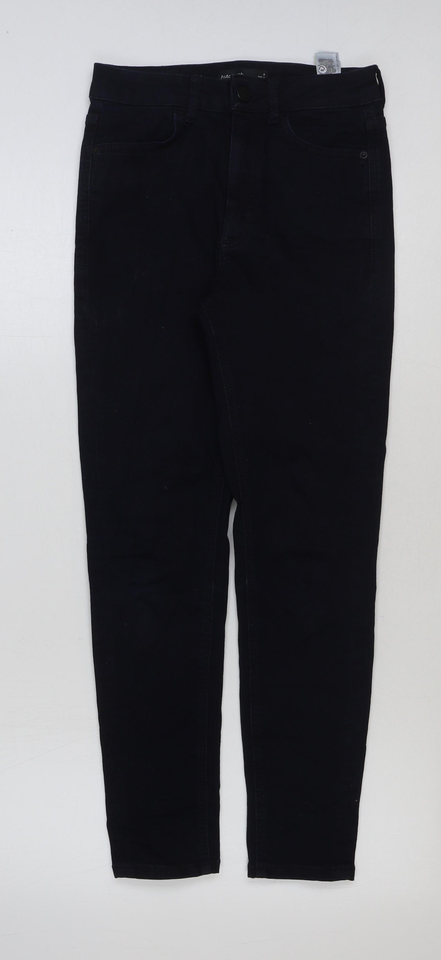 Marks and Spencer Womens Blue Cotton Skinny Jeans Size 8 L27 in Regular Button