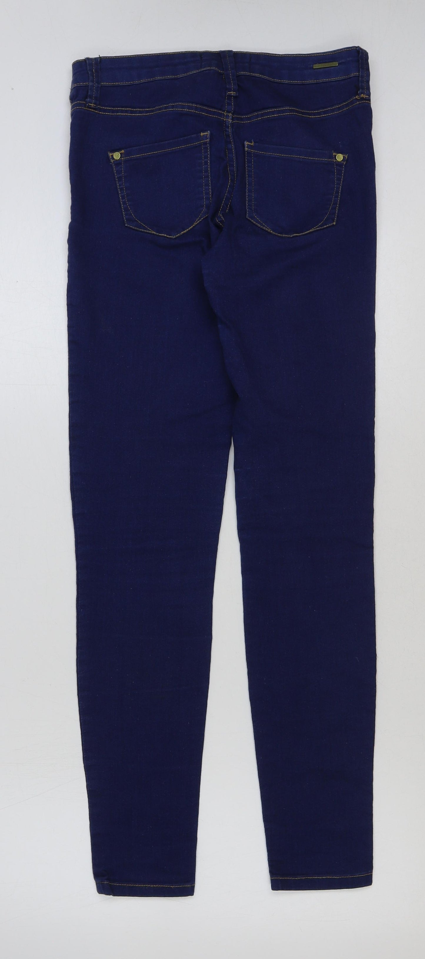 River Island Womens Blue Cotton Skinny Jeans Size 10 L30 in Regular Button