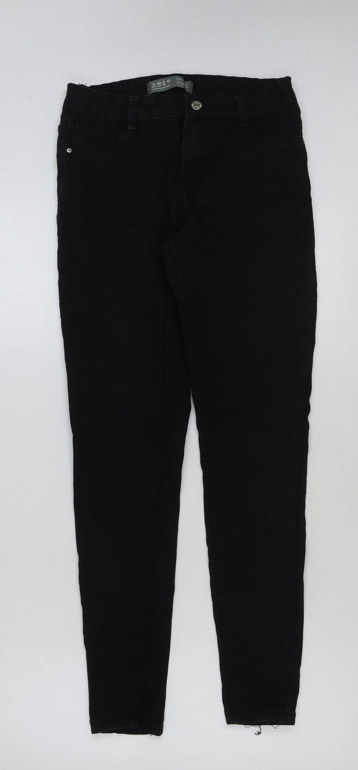 Denim & Co. Womens Black Cotton Skinny Jeans Size 12 L30 in Regular Button