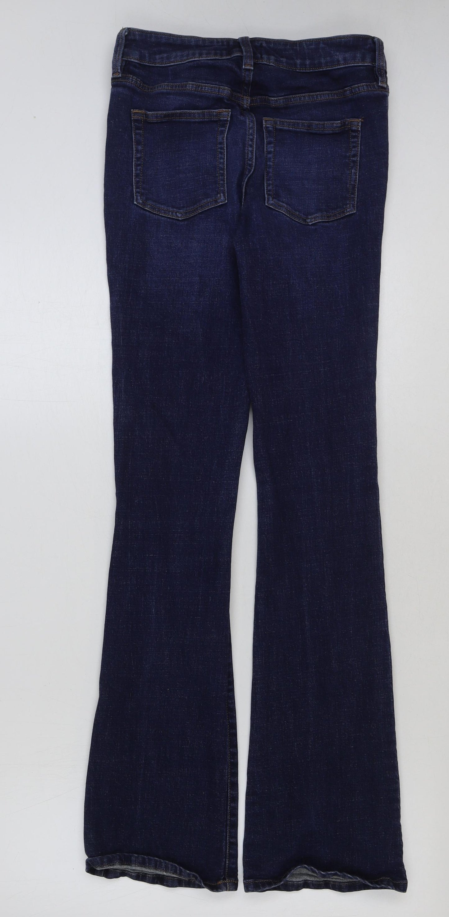F&F Womens Blue Cotton Flared Jeans Size 6 L33 in Regular Button