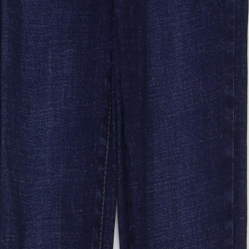 F&F Womens Blue Cotton Flared Jeans Size 6 L33 in Regular Button
