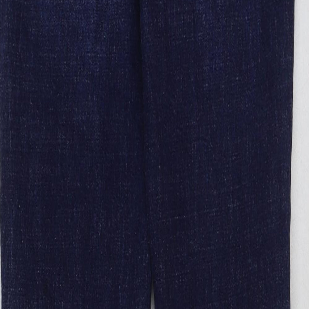 F&F Womens Blue Cotton Flared Jeans Size 6 L33 in Regular Button