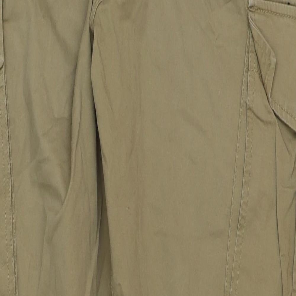H&M Mens Beige Cotton Cargo Trousers Size 36 in L28 in Regular Drawstring