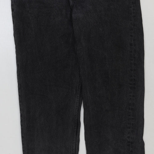 ASOS Womens Black Cotton Straight Jeans Size 28 in L34 in Regular Button
