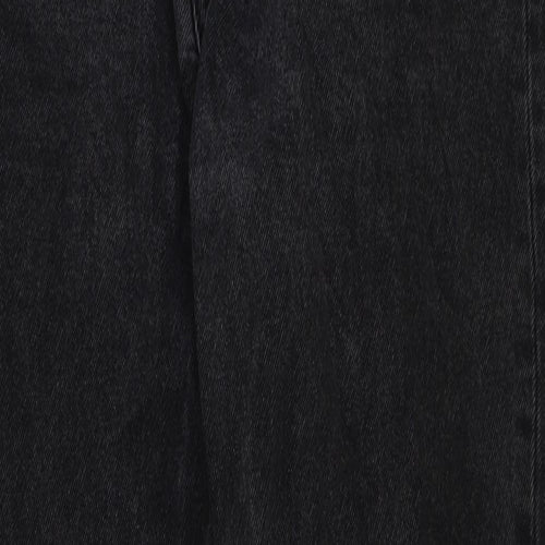 ASOS Womens Black Cotton Straight Jeans Size 28 in L34 in Regular Button