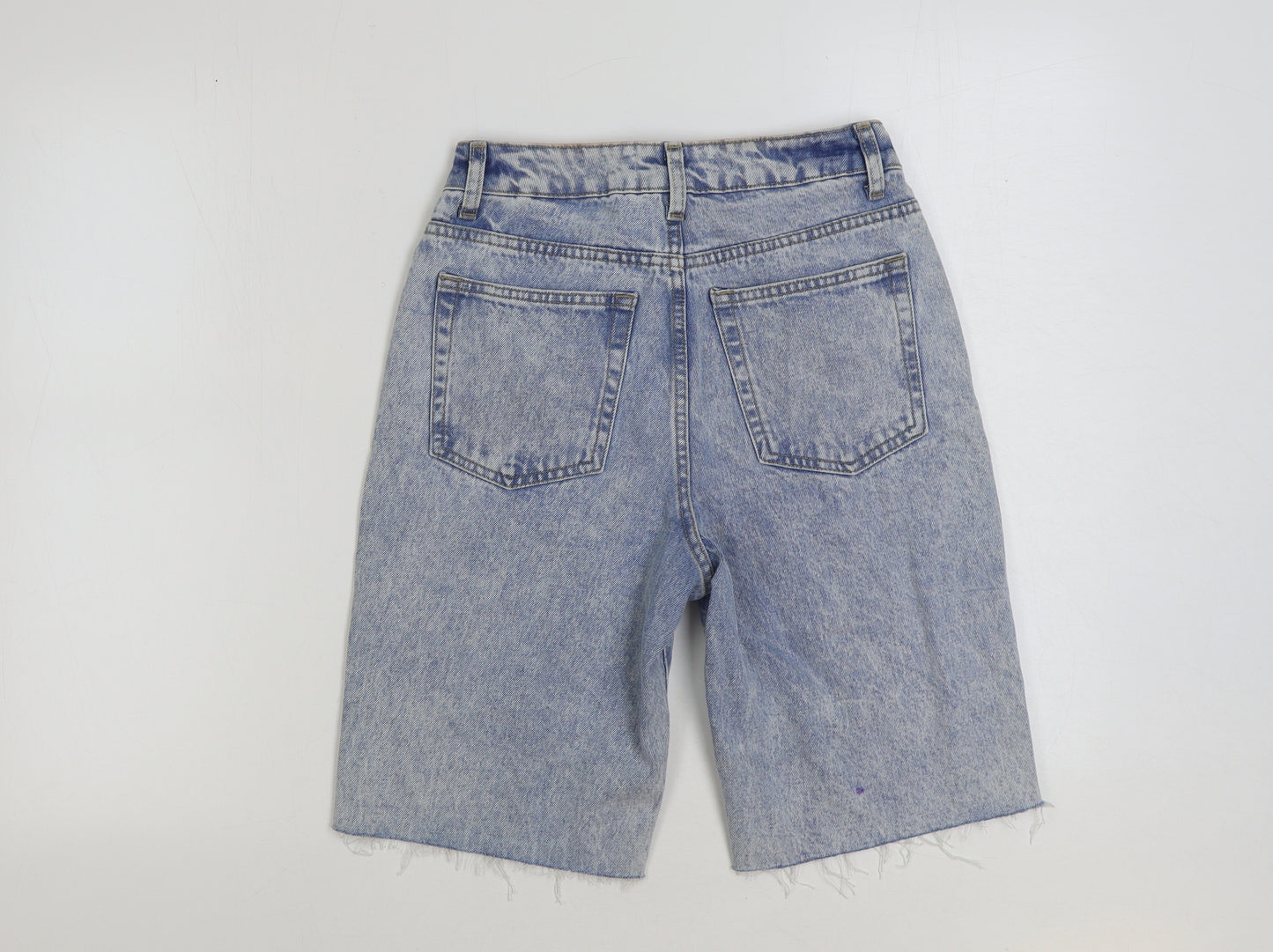Denim & Co. Womens Blue Cotton Bermuda Shorts Size 6 L10 in Regular Button