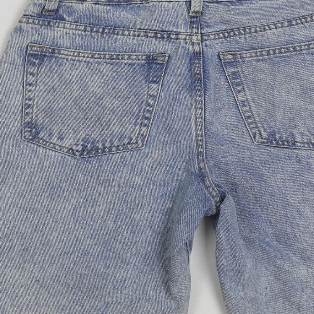 Denim & Co. Womens Blue Cotton Bermuda Shorts Size 6 L10 in Regular Button
