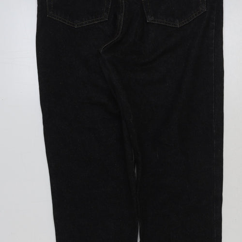 Preworn Mens Black Cotton Straight Jeans Size 30 in L28 in Regular Button