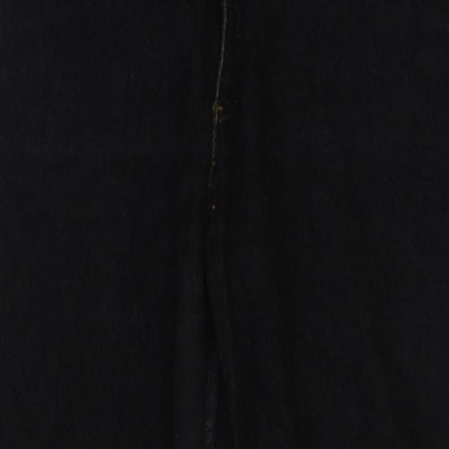 Preworn Mens Black Cotton Straight Jeans Size 30 in L28 in Regular Button