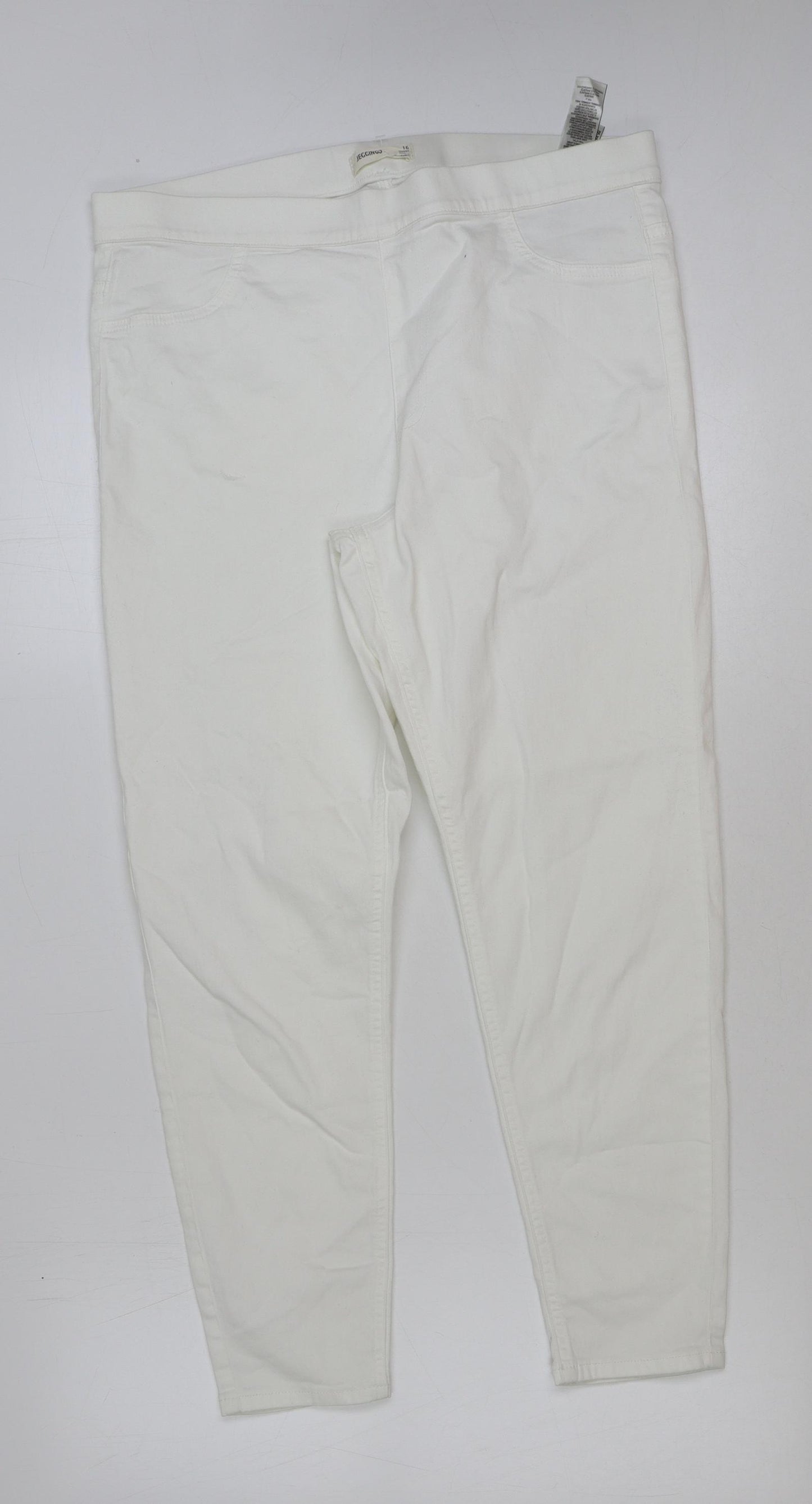 Marks and Spencer Womens White Cotton Jegging Jeans Size 16 L26 in Regular