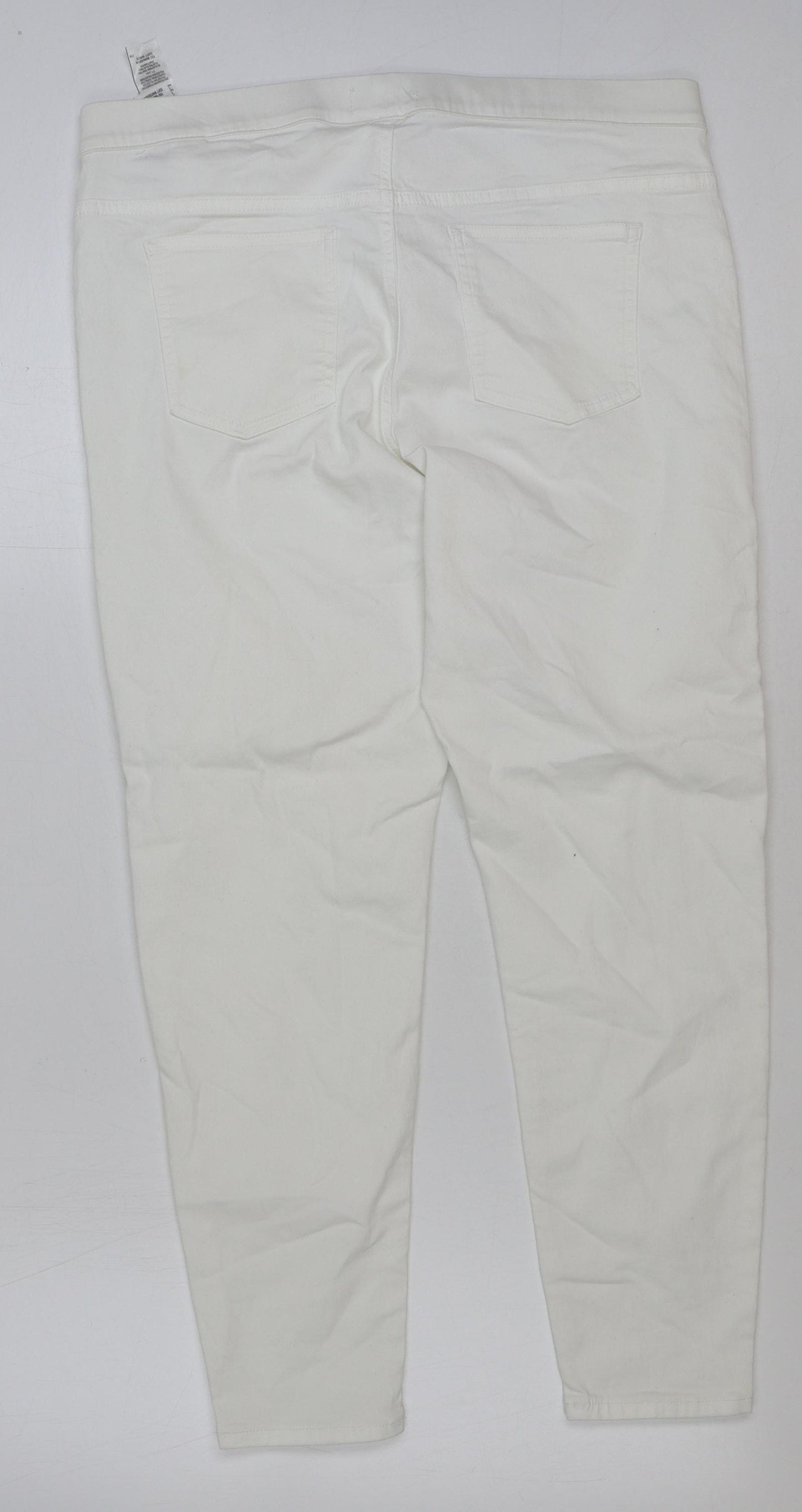 Marks and Spencer Womens White Cotton Jegging Jeans Size 16 L26 in Regular