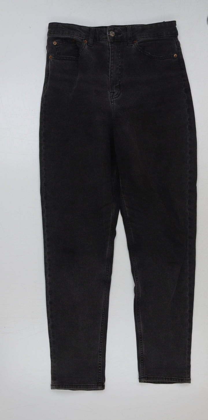 H&M Womens Grey Cotton Skinny Jeans Size 10 L29 in Regular Button