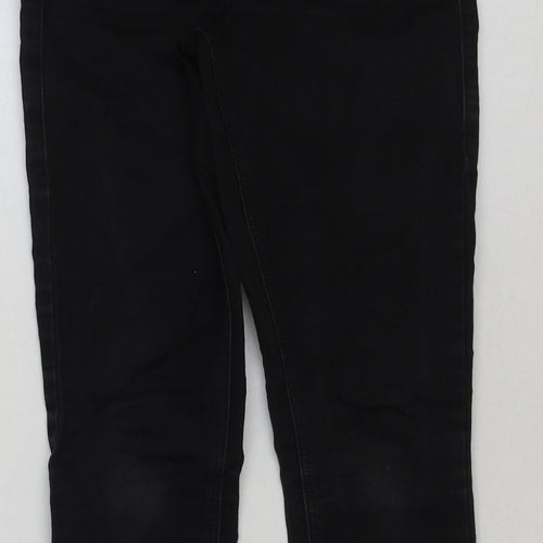 Topshop Womens Black Cotton Skinny Jeans Size 25 in L30 in Regular Button