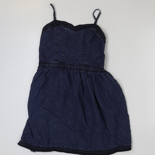 superdr Womens Blue Cotton A-Line Size M Sweetheart Pullover