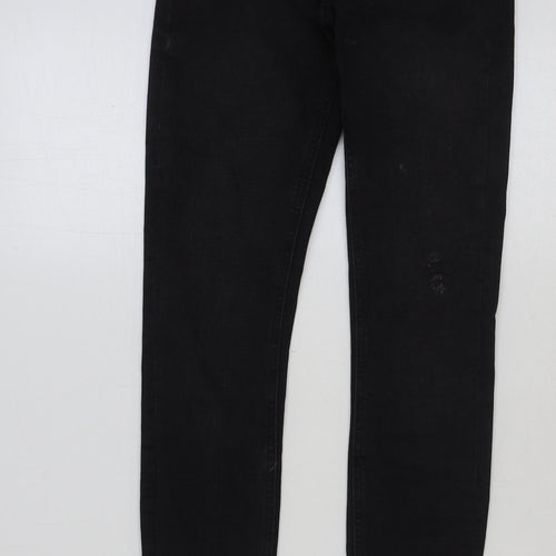 Denim & Co. Womens Black Cotton Skinny Jeans Size 6 L29 in Regular Button