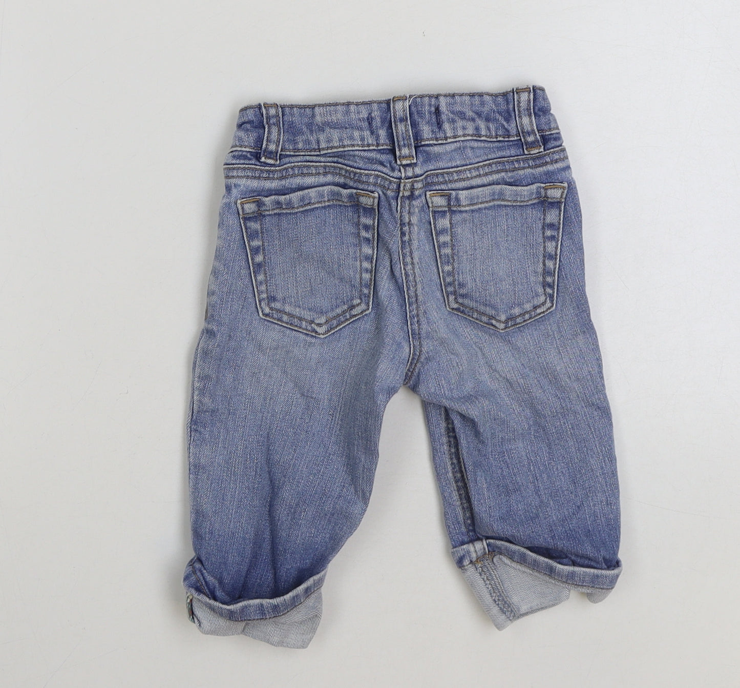 Boden Girls Blue Cotton Straight Jeans Size 3 Years Regular Button