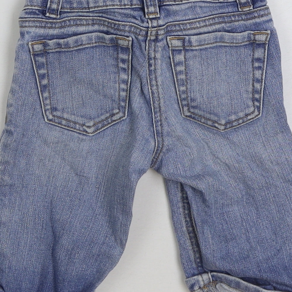 Boden Girls Blue Cotton Straight Jeans Size 3 Years Regular Button