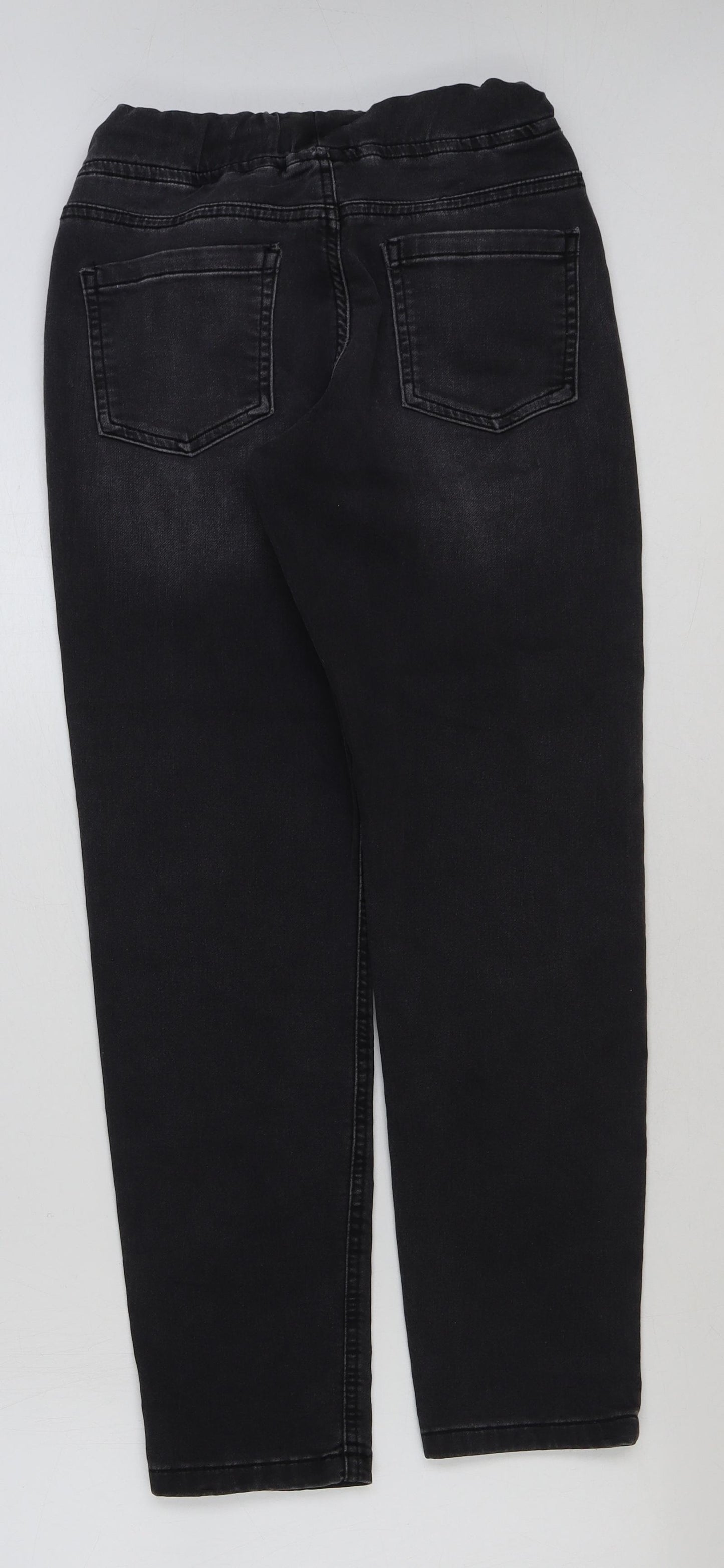 George Boys Grey Cotton Skinny Jeans Size 10-11 Years Regular Drawstring
