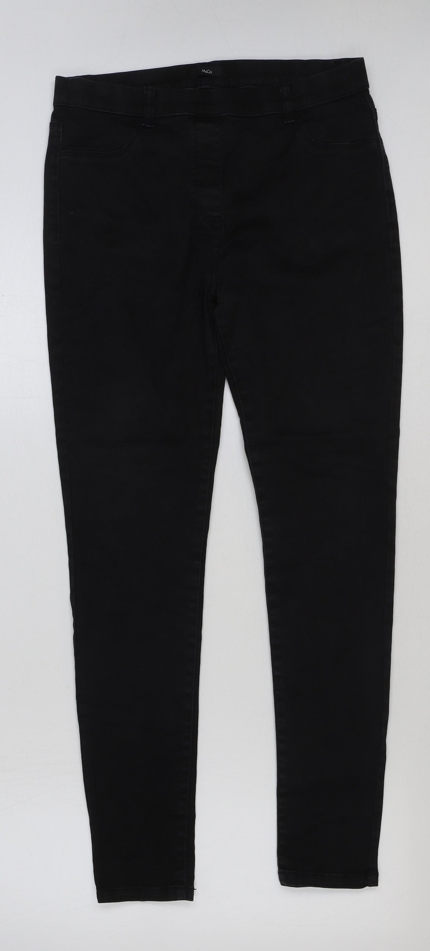 M&Co Womens Black Cotton Jegging Jeans Size 14 L30 in Regular