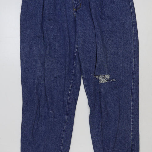 Preworn Womens Blue Cotton Mom Jeans Size 30 in L27 in Regular Button
