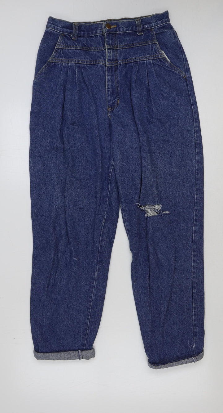 Preworn Womens Blue Cotton Mom Jeans Size 30 in L27 in Regular Button