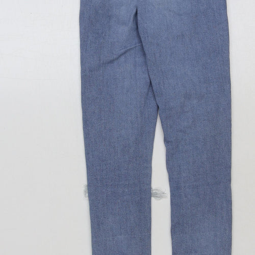 Topshop Womens Blue Cotton Skinny Jeans Size 24 in L32 in Regular Button