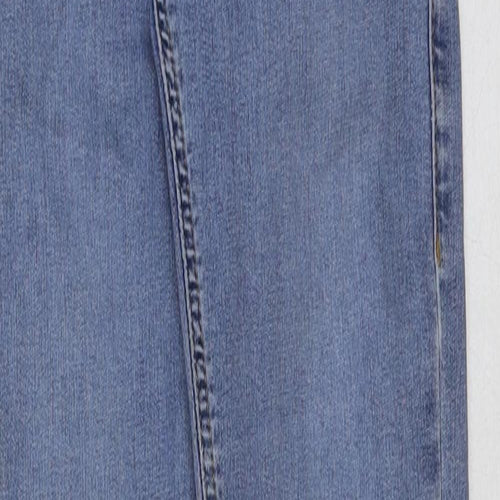 Topshop Womens Blue Cotton Skinny Jeans Size 24 in L32 in Regular Button