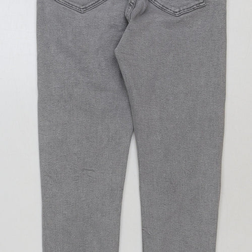 Denim & Co. Womens Grey Cotton Skinny Jeans Size 10 L26 in Regular Button