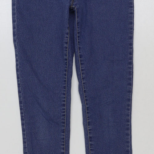 Denim & Co. Womens Blue Cotton Skinny Jeans Size 10 L27 in Regular Button