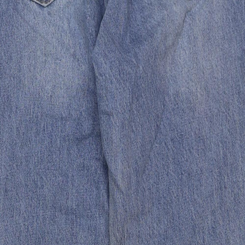 H&M Womens Blue Cotton Mom Jeans Size 12 L28 in Regular Button
