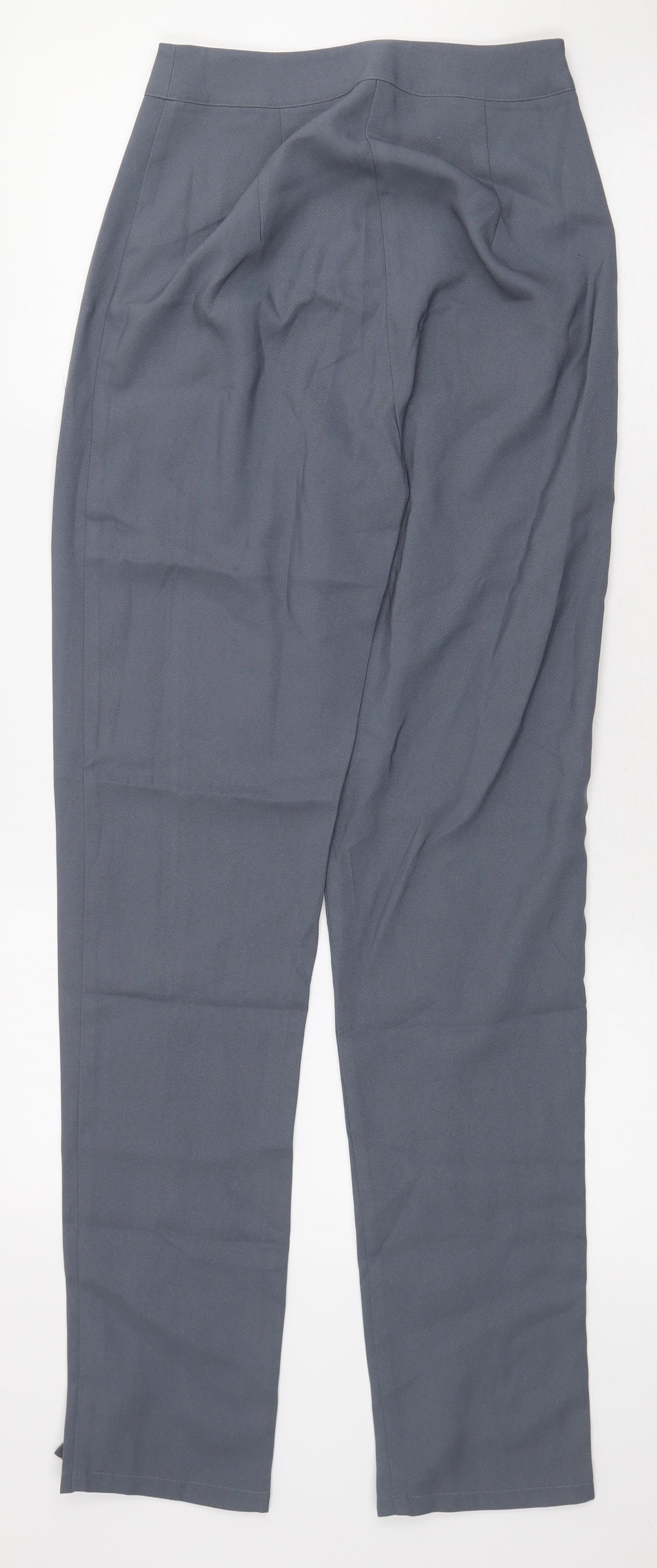 PRETTYLITTLETHING Womens Grey Polyester Trousers Size 6 L29.5 in Regular Zip
