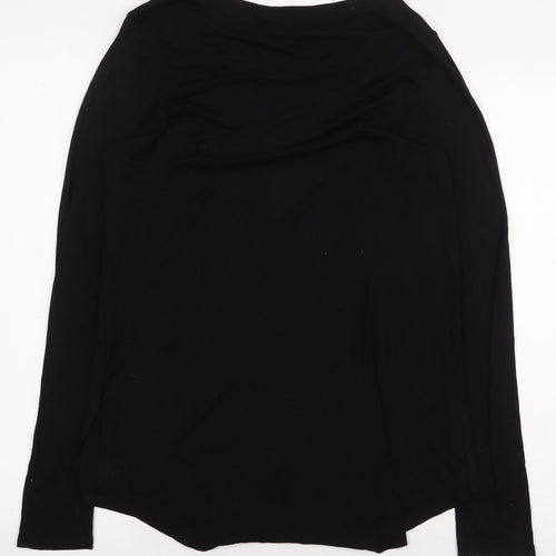 River Island Womens Black Viscose Basic T-Shirt Size 10 Boat Neck