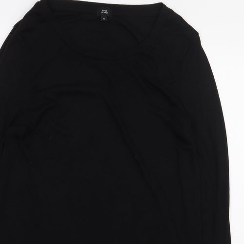 River Island Womens Black Viscose Basic T-Shirt Size 10 Boat Neck