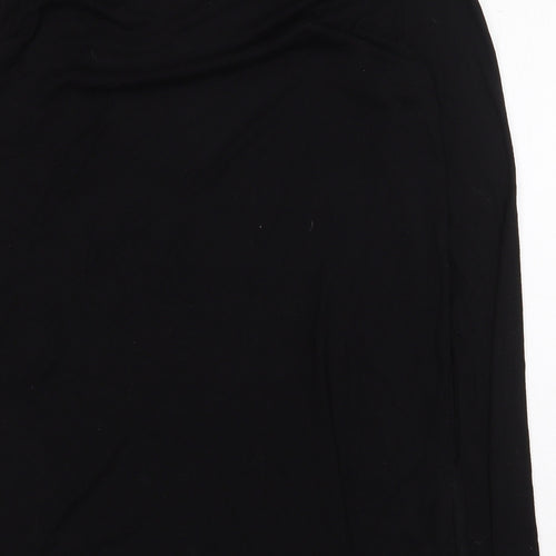 River Island Womens Black Viscose Basic T-Shirt Size 10 Boat Neck