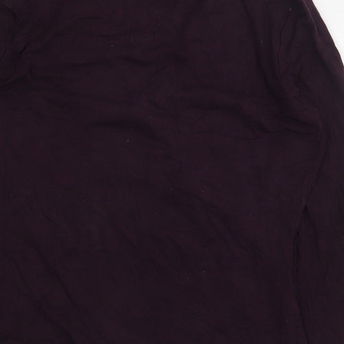 Preworn Womens Purple Viscose Basic T-Shirt Size 10 V-Neck - Size 10-12. Wrap/cross-over front