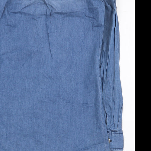 Page One Girls Blue 100% Cotton A-Line Size 11 Years Collared Button - Size 10-12
